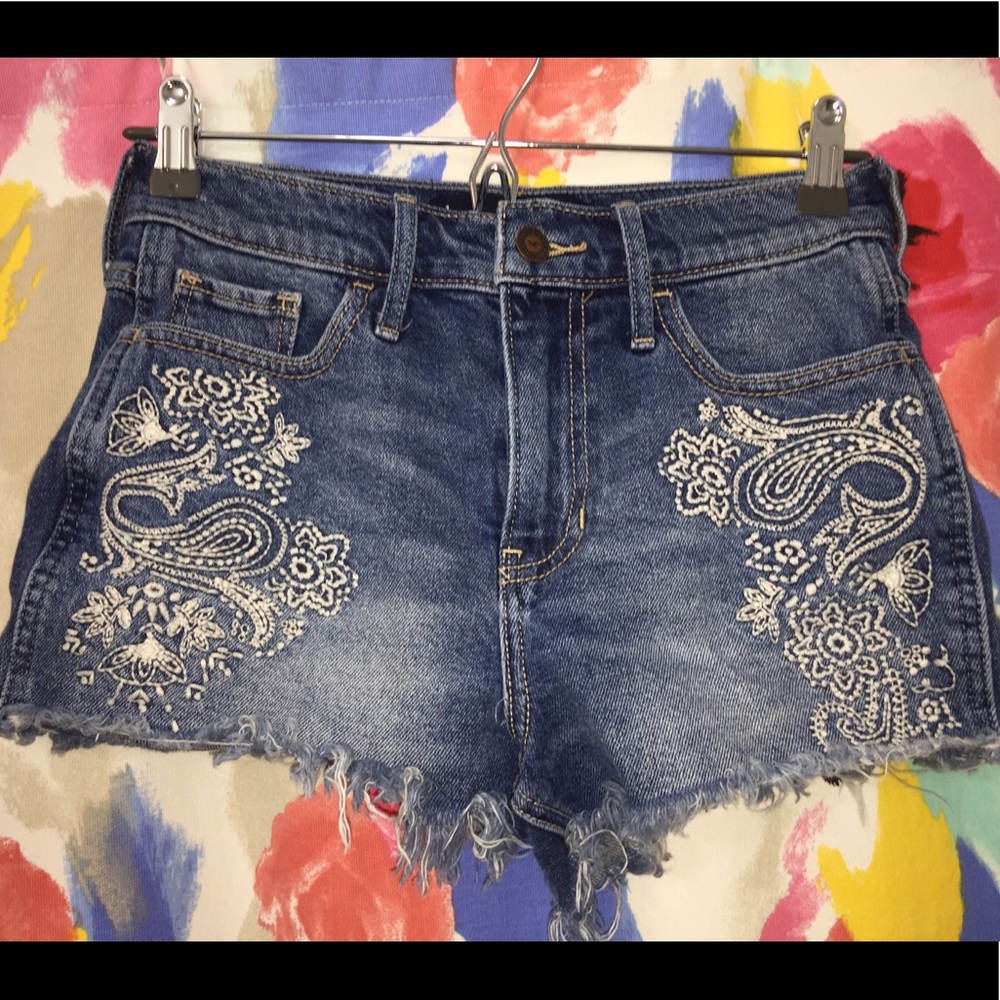 Hollister high rise jean shorts